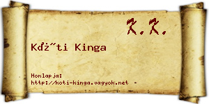 Kóti Kinga névjegykártya