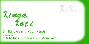 kinga koti business card